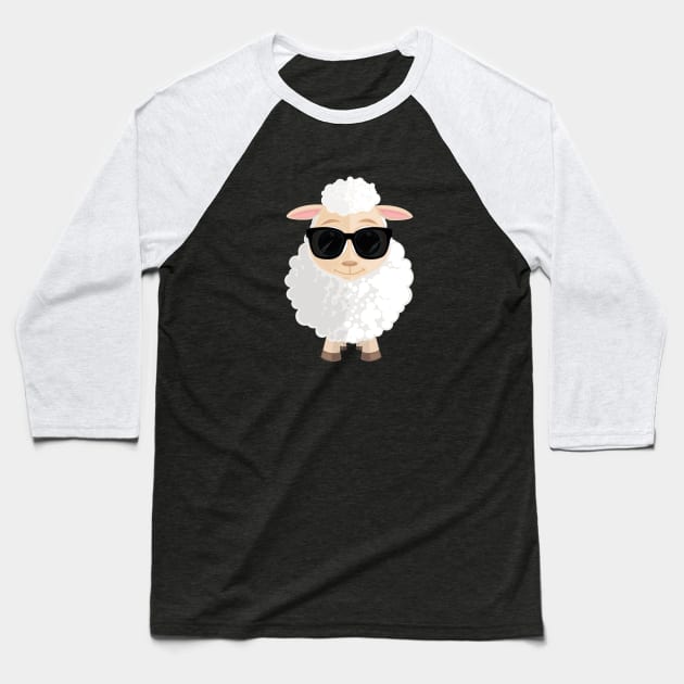 Cool Sheep Baseball T-Shirt by adamzworld